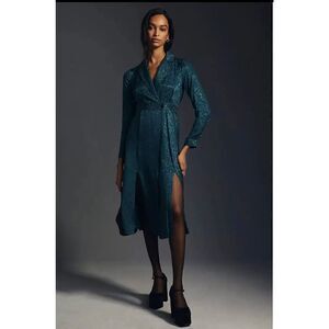Anthropologie Blazer Wrap Dress size 2 Indigo
